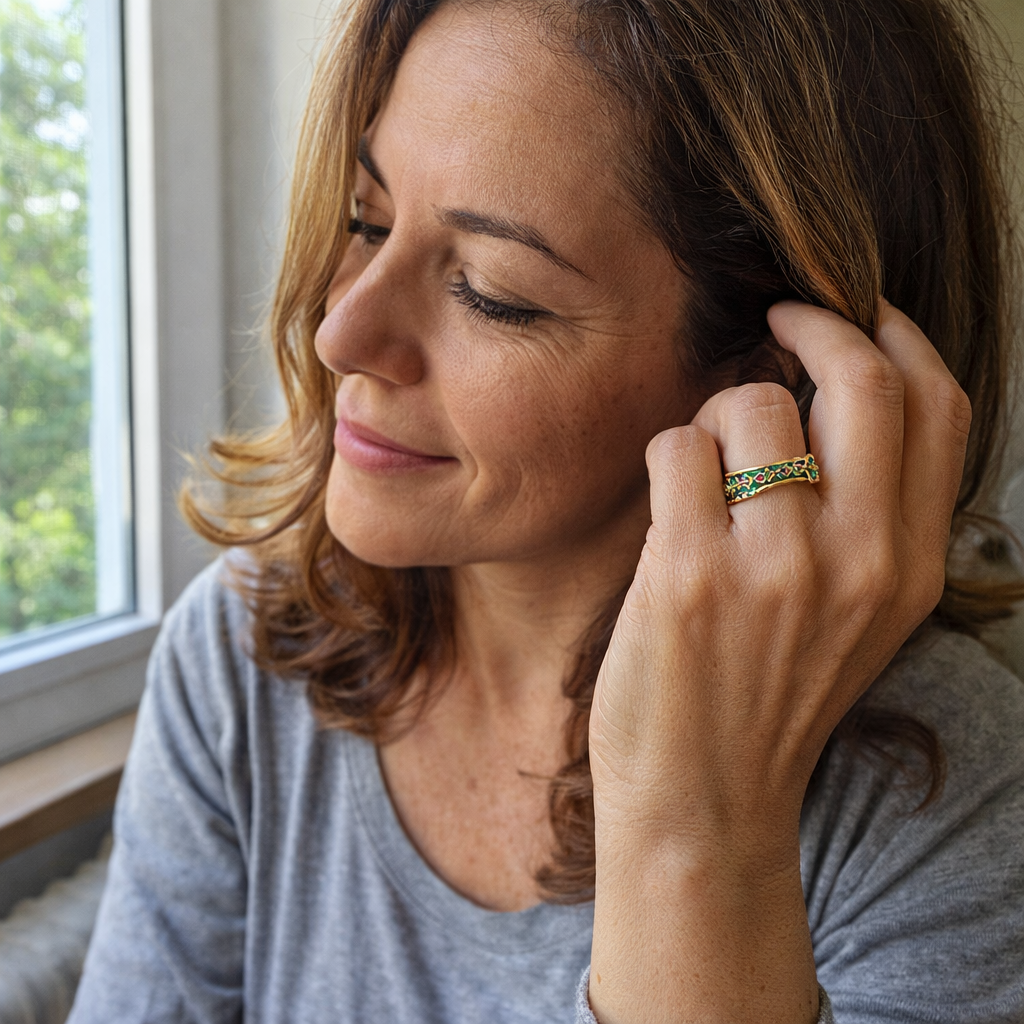 Emerald Flow Yellow Gold Ring