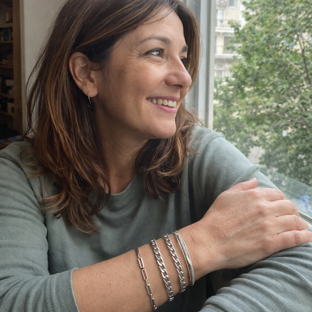 Ellis Renner White Gold Bracelet Set
