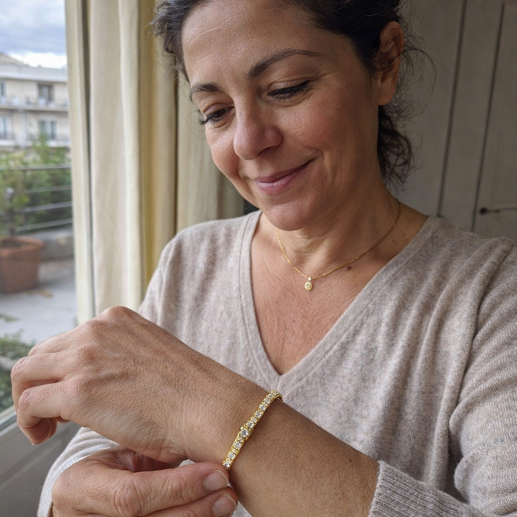 Pave Cuban Yellow Gold Bracelet