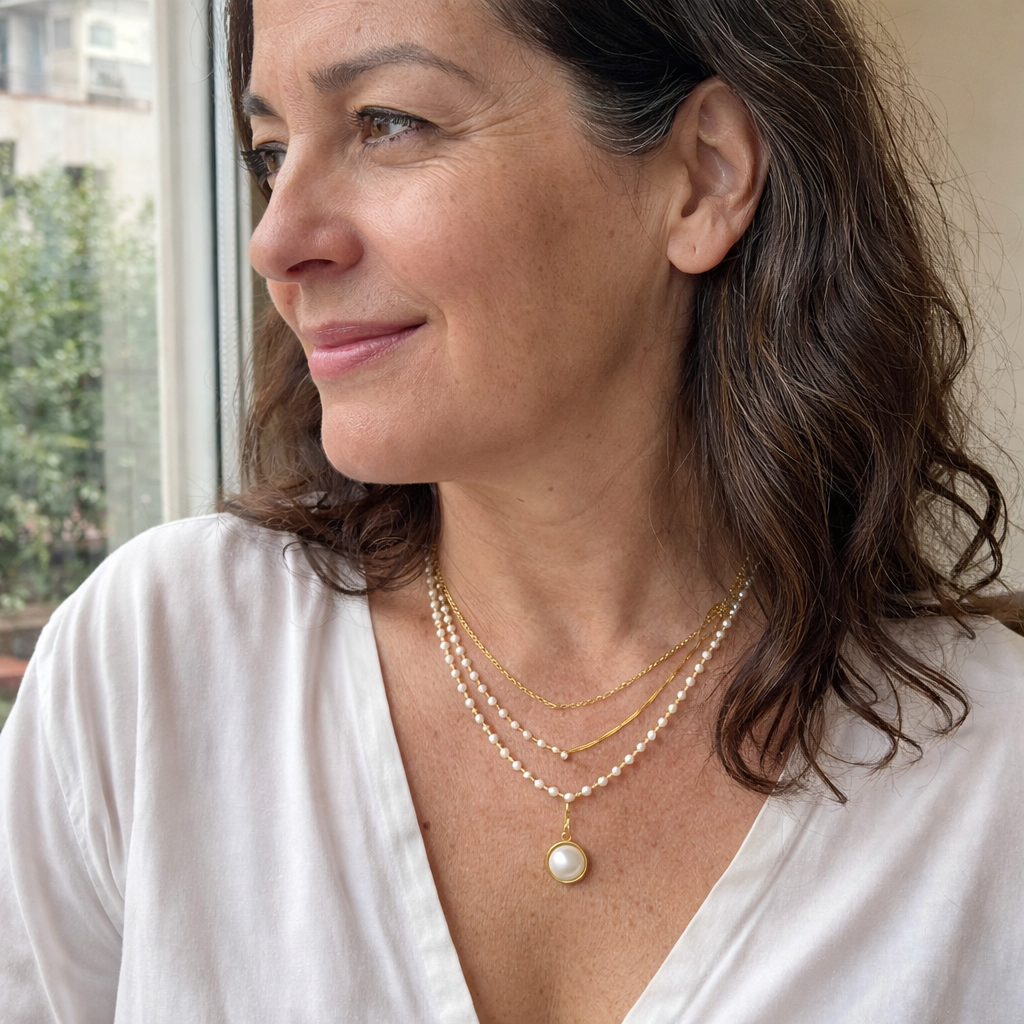 Timeless Pearl Yellow Gold Necklace