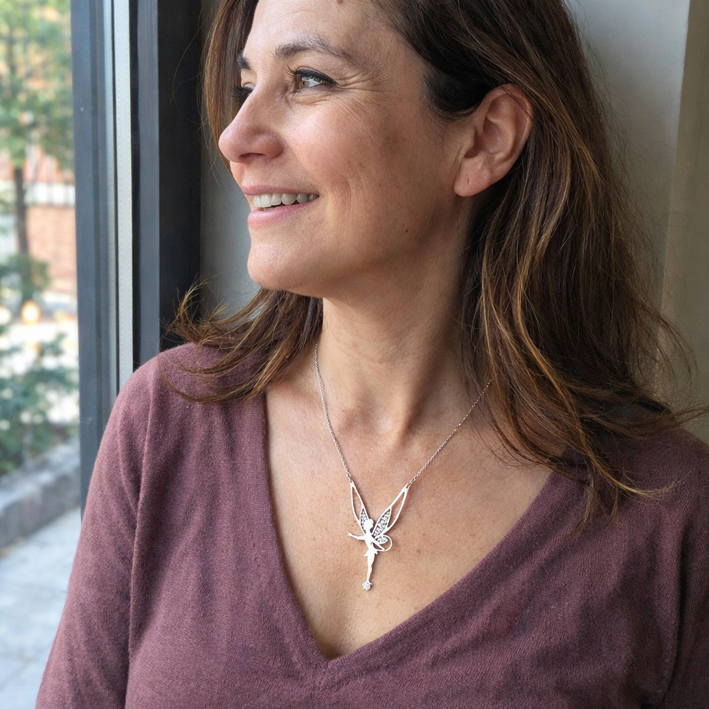 Lucky Fairy White Gold Necklace