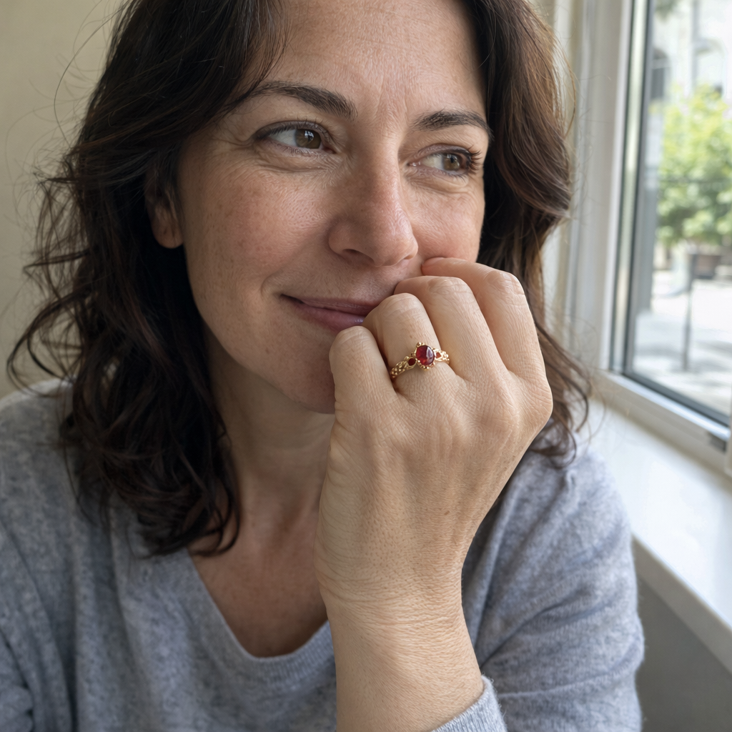 Celia Ardelynn Ruby Yellow Gold Ring