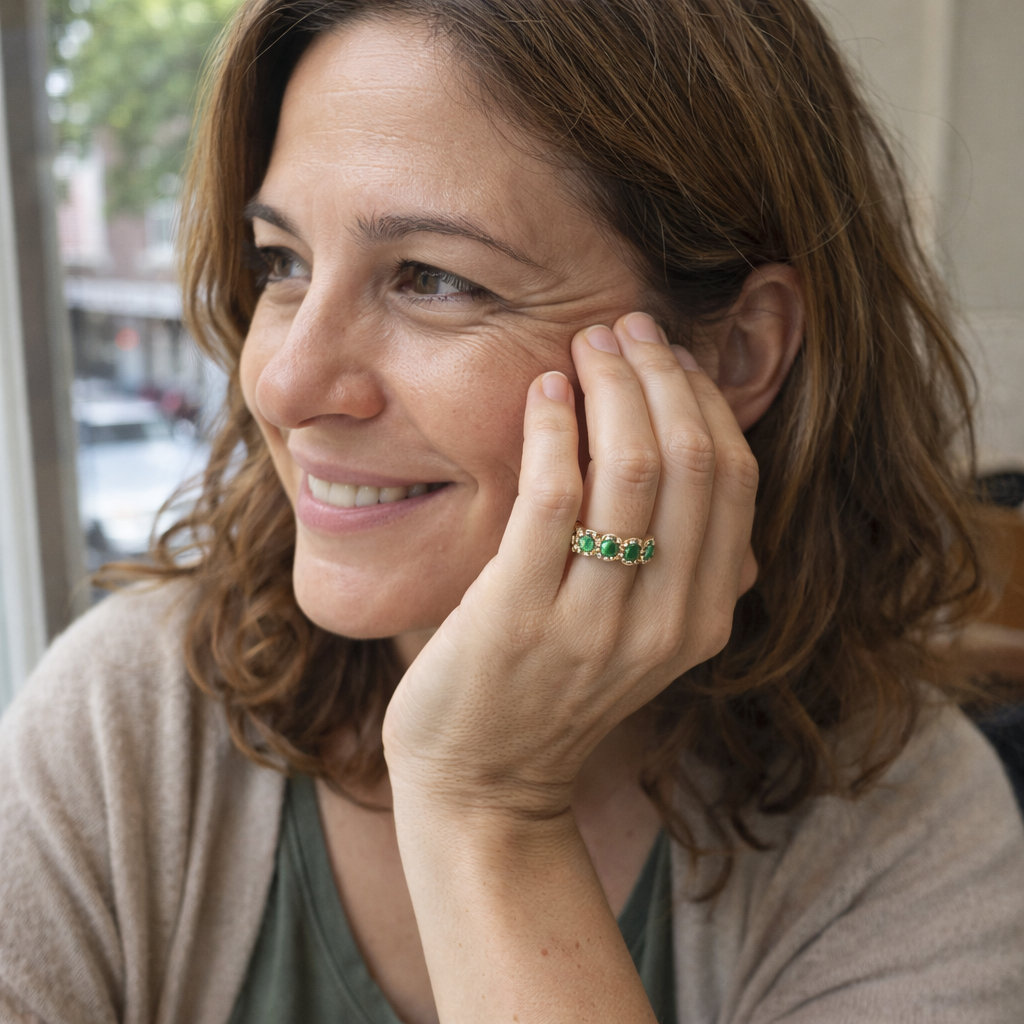 Calira Open Brilliant Emerald Yellow Gold Ring