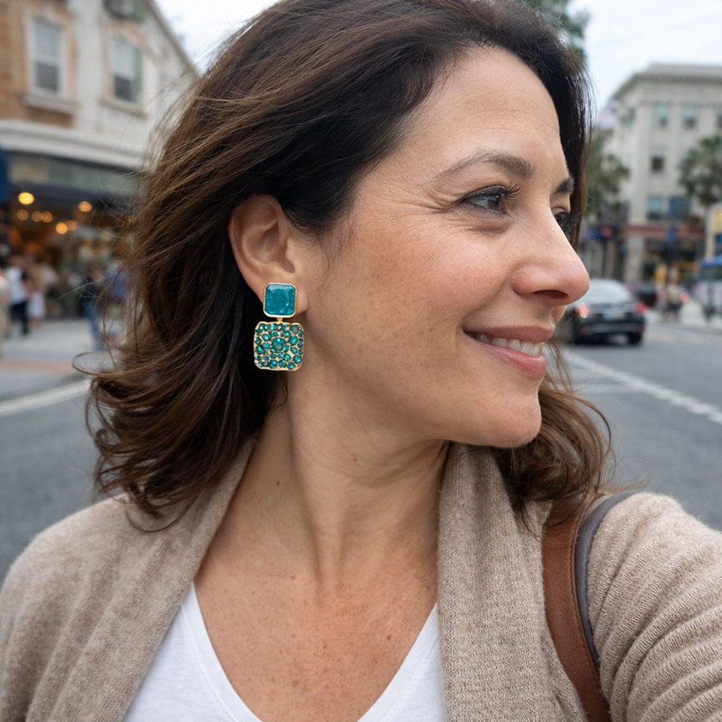 Bianca Selvaggia Emerald Yellow Gold Earrings