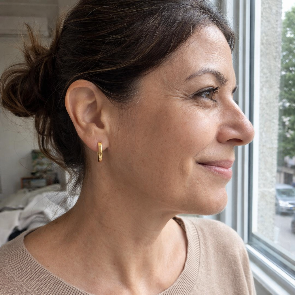 Gia Statement Huggie Yellow Gold Earrings