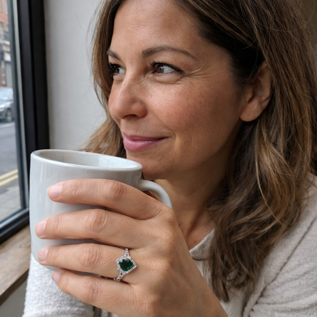 Delara Virenza Emerald White Gold Ring