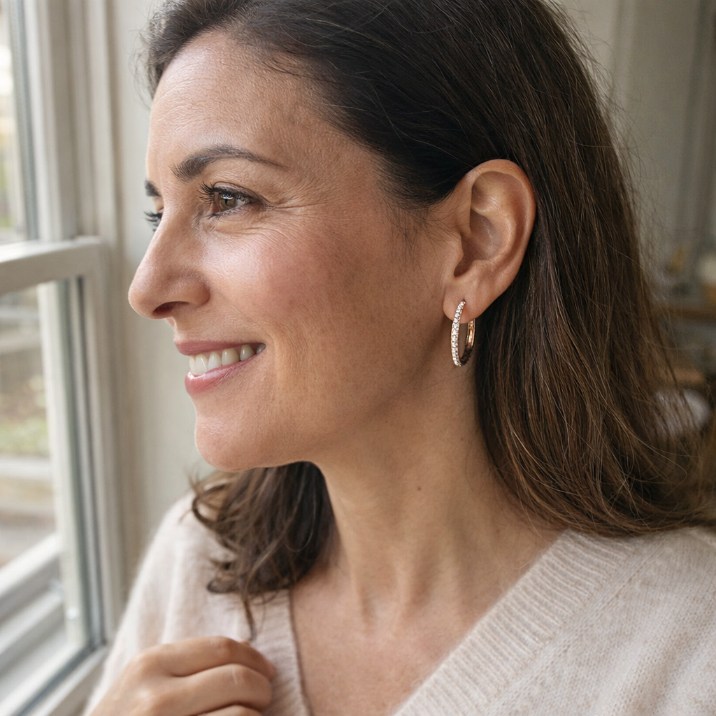 Exquisite Zircon Yellow Gold Earrings