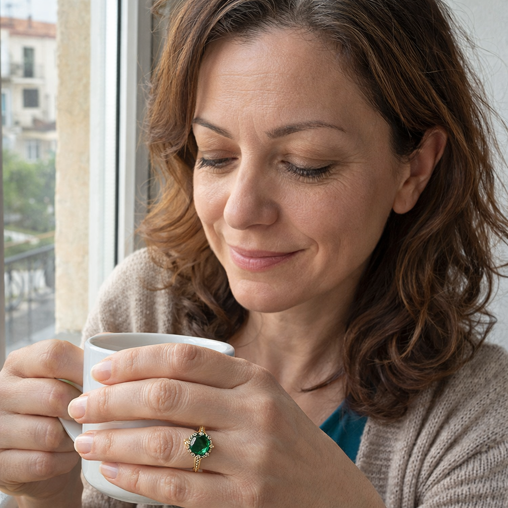 Celia Ferrowyn Emerald Yellow Gold Ring