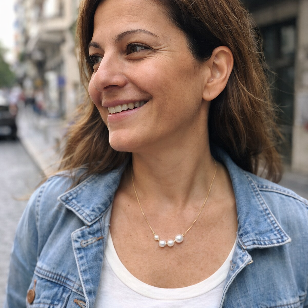 Exquisite Pearl Yellow Gold Necklace