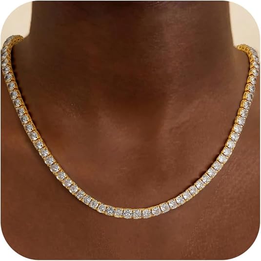 Tennis Yellow Gold Necklace