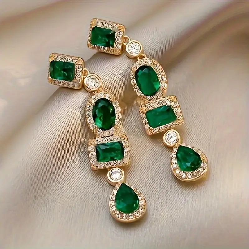 Coraline Esmarisse Gemstone Drop Yellow Gold Earrings