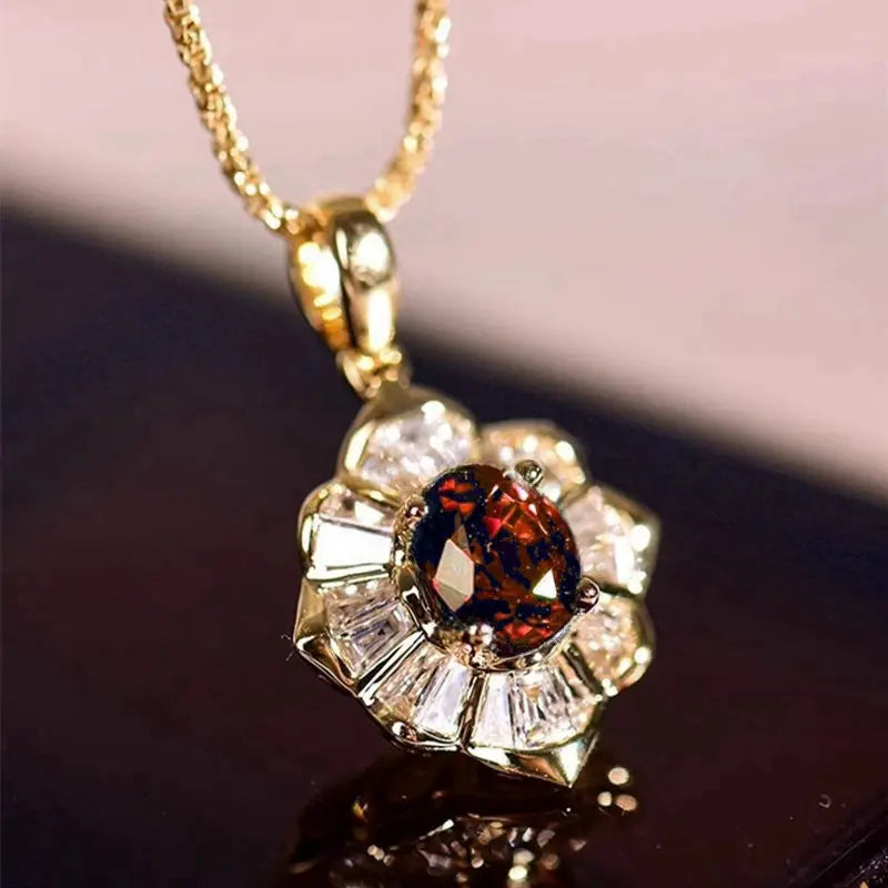 Kavella Solcrimson Gemstone Necklace