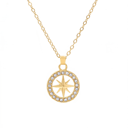 Collana Pendente Stella Polare Oro bianco