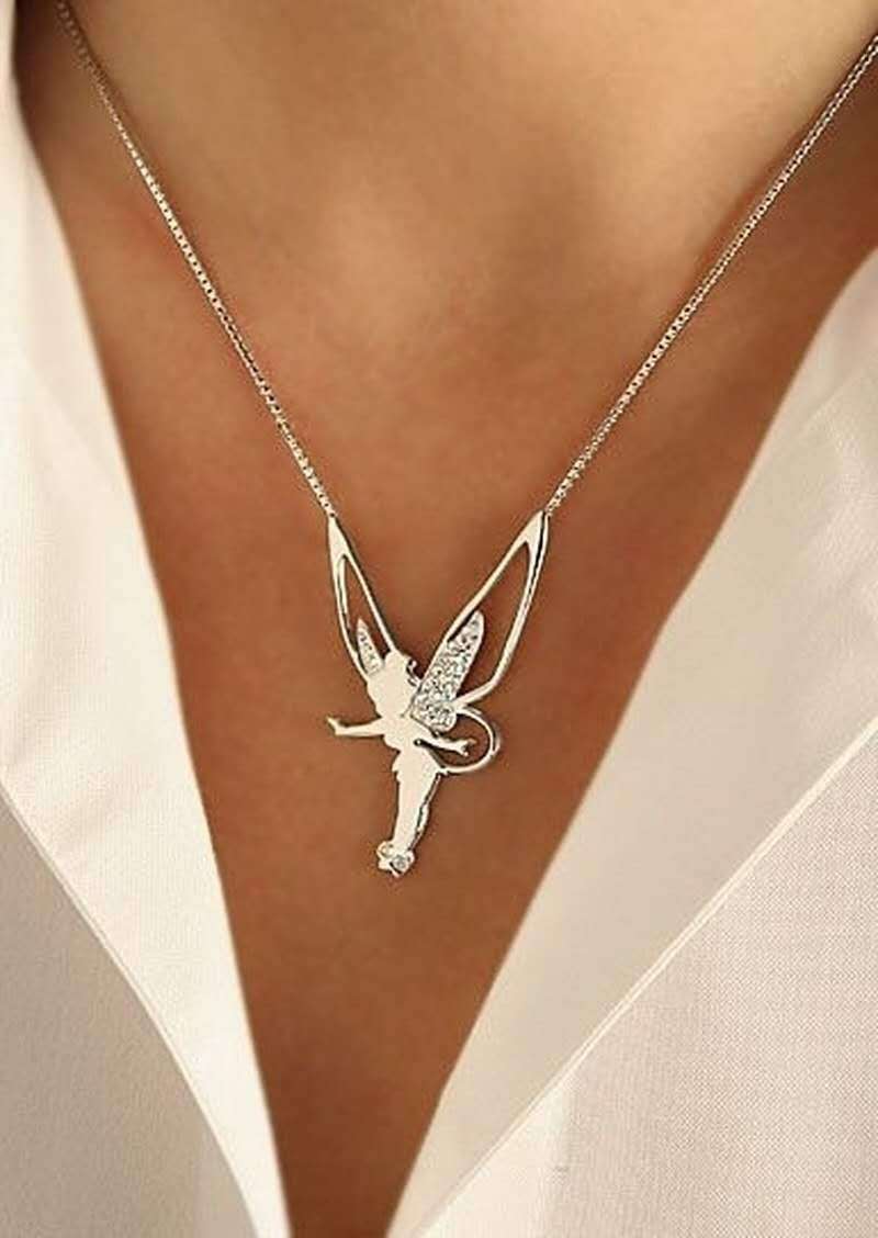 Lucky Fairy White Gold Necklace