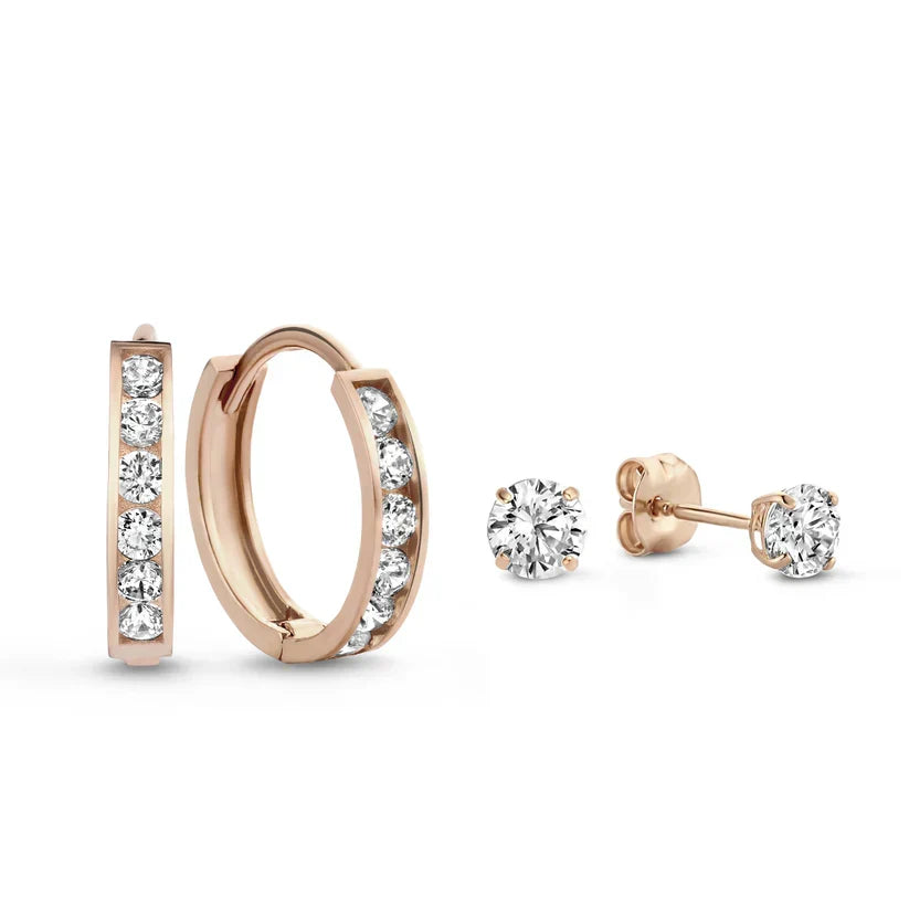 Dara Brillane Gemstone White Gold Earring Set