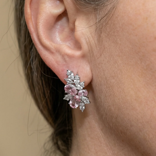Pendientes Lyra Blushbloom | Oro Blanco