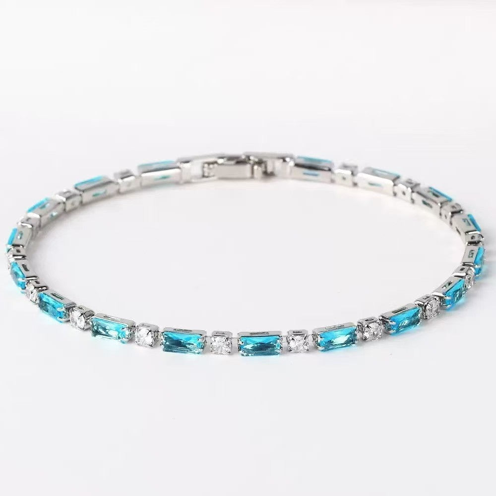 Natural Turquoise Stone Yellow Gold Bracelet