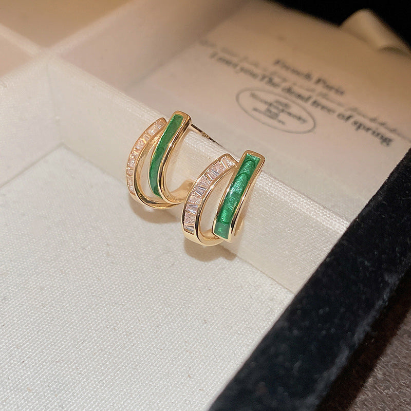 Chloe Feuillage Gemstone Yellow Gold Earrings