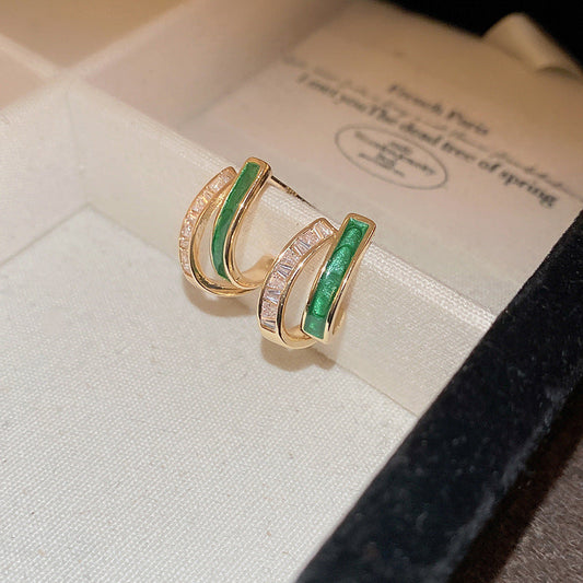 Pendientes Chloe Feuillage con Piedras Preciosas | Oro