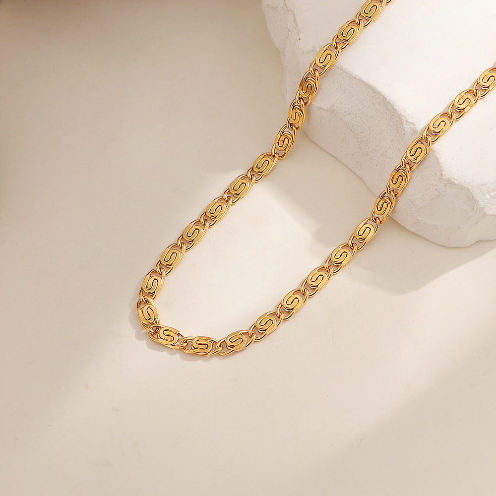 Nusa Collana Catena Intrecciata Oro bianco