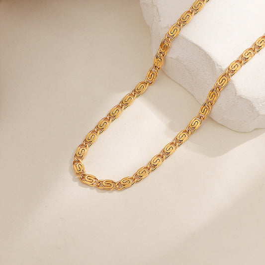 Nusa Collana Catena Intrecciata Oro bianco