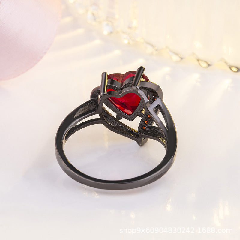 Calindra Rosethorne Gemstone Ring Black Finish