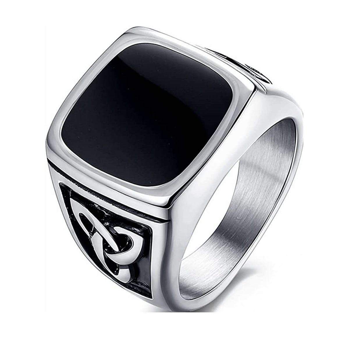 Anello Chevalier Onice Nero Oro Giallo