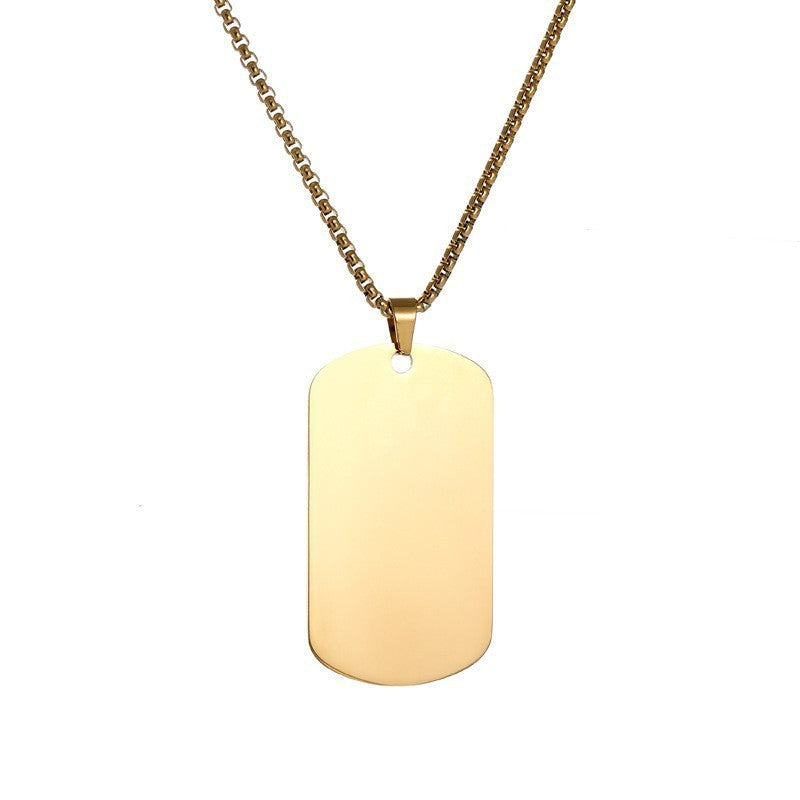 Collana Placca Essential Oro bianco