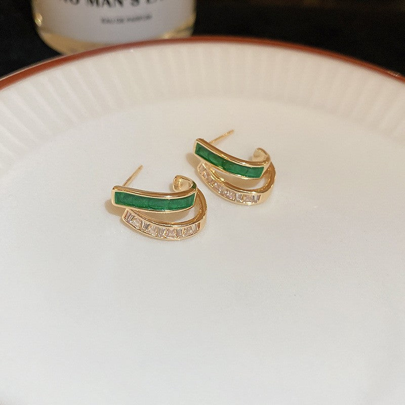Chloe Feuillage Gemstone Yellow Gold Earrings