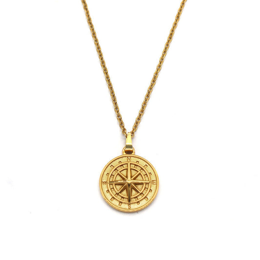 Collana Pendente Bussola Oro bianco