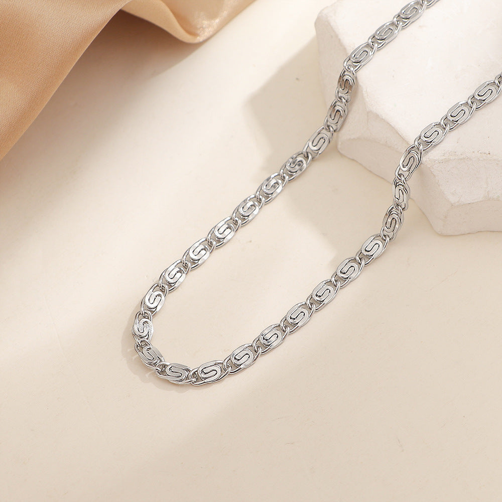 Nusa Collana Catena Intrecciata Oro bianco