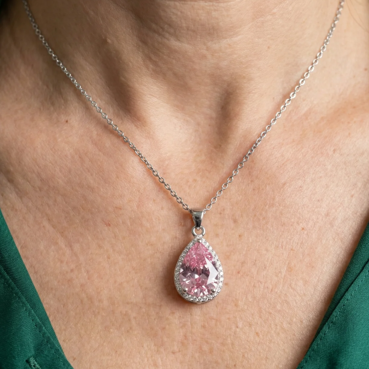 Collana Goccia Rosa