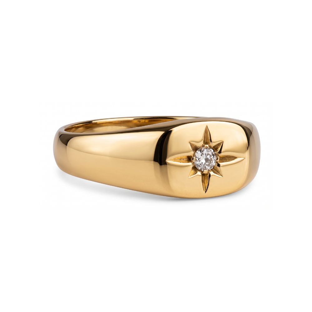 Soren Anello Cresta di Stella Oro bianco