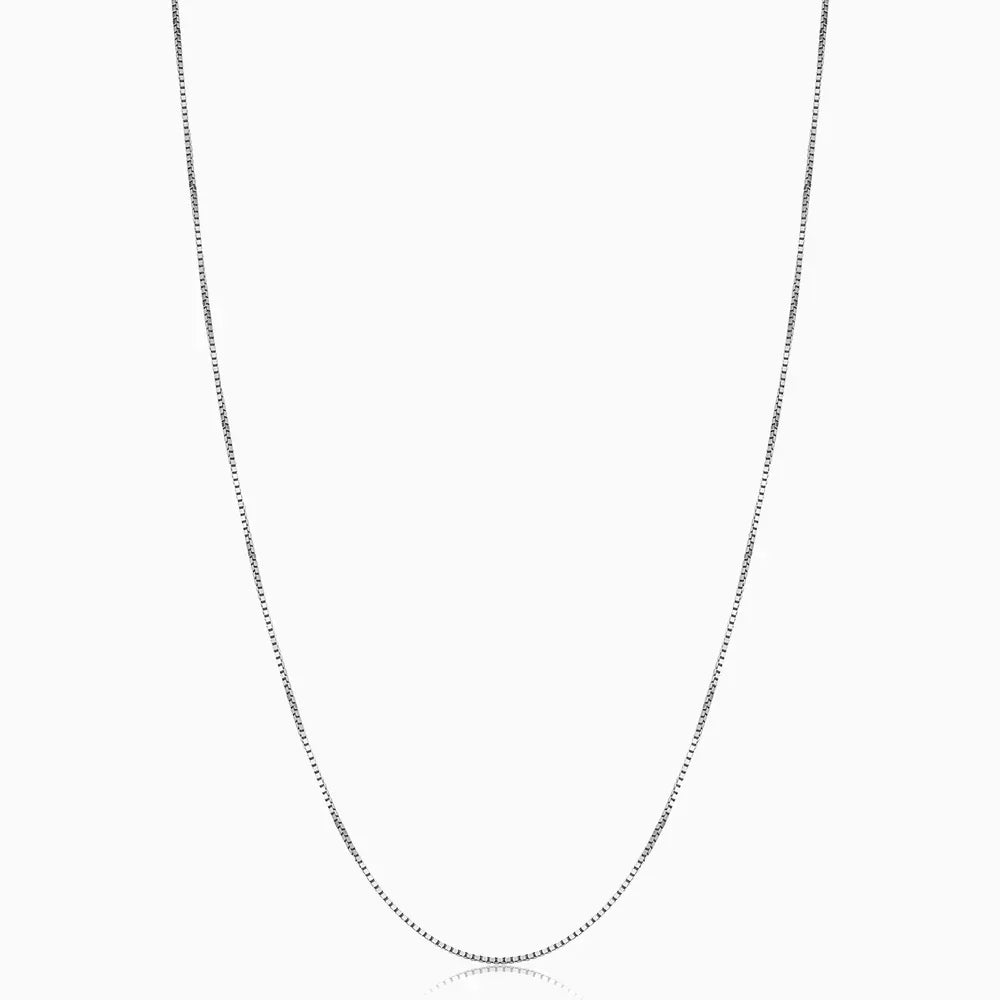 Bodega Box Chain White Gold Necklace