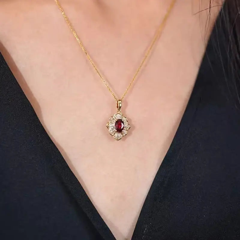 Kavella Solcrimson Gemstone Necklace