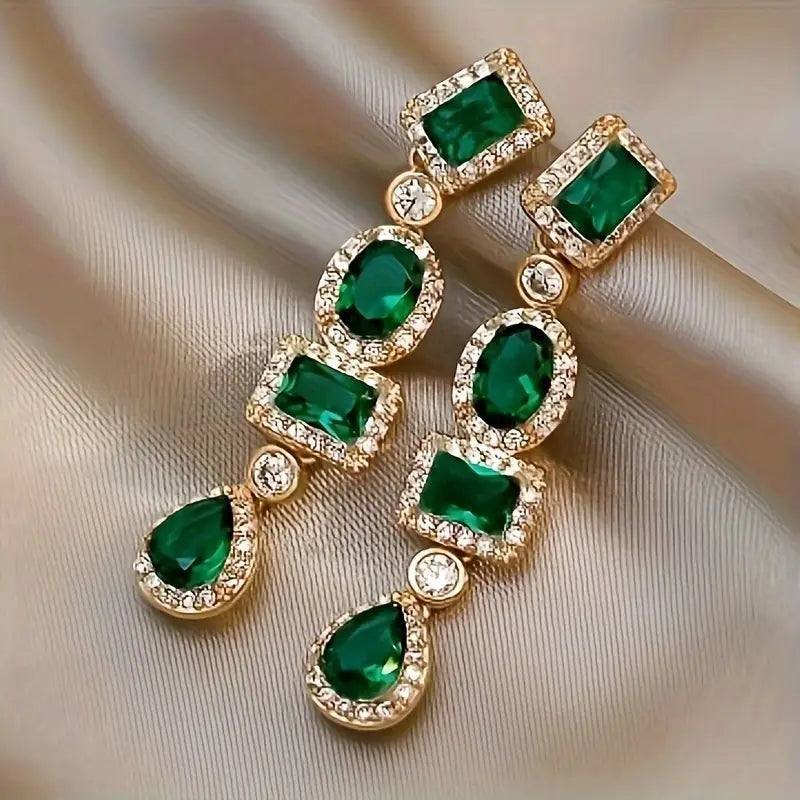 Coraline Esmarisse Gemstone Drop Yellow Gold Earrings