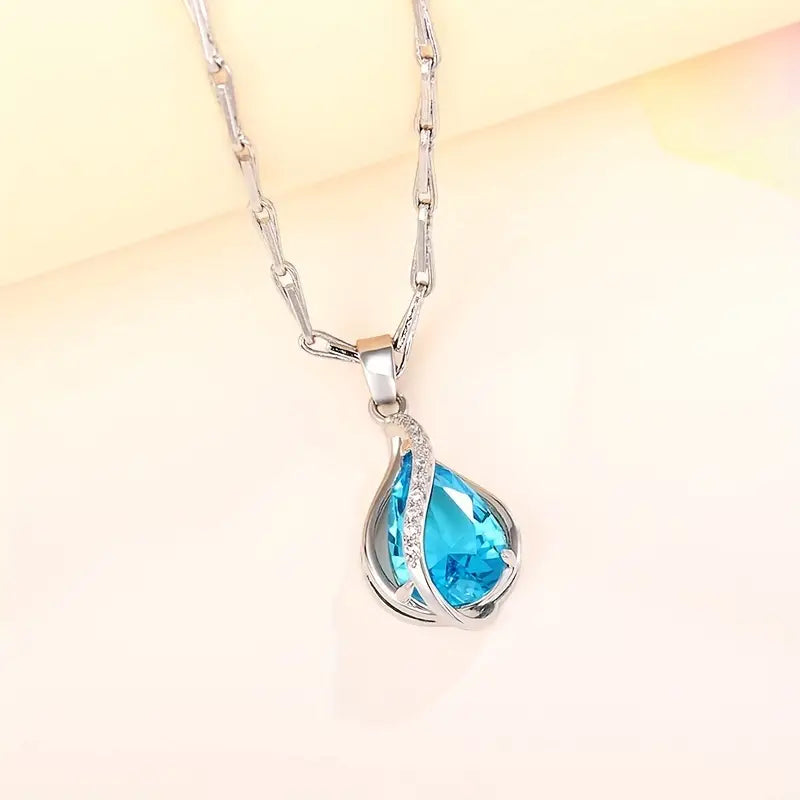 Celestine Vireaux Gemstone White Gold Necklace