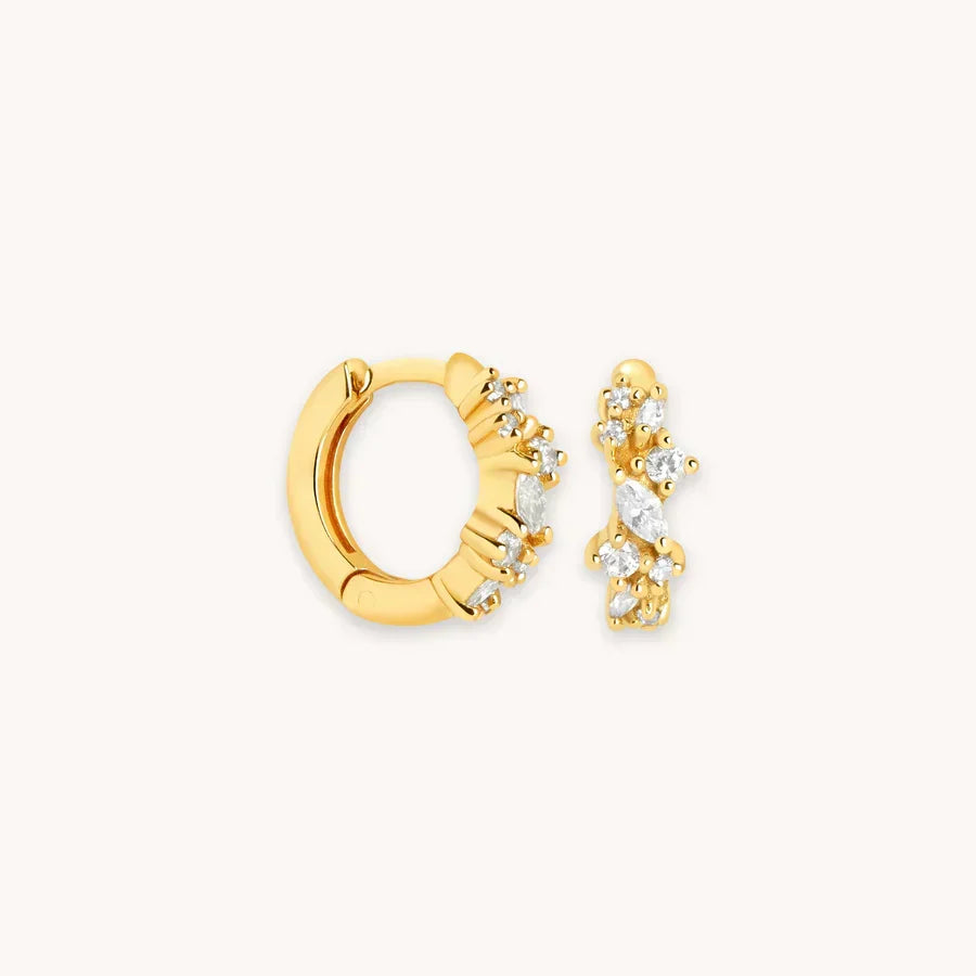 Crystal Cluster Small Hoop Earrings