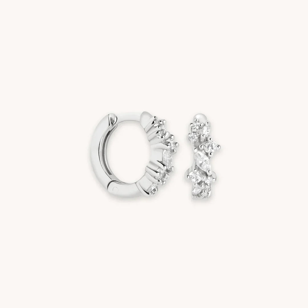 Crystal Cluster Small Hoop Earrings
