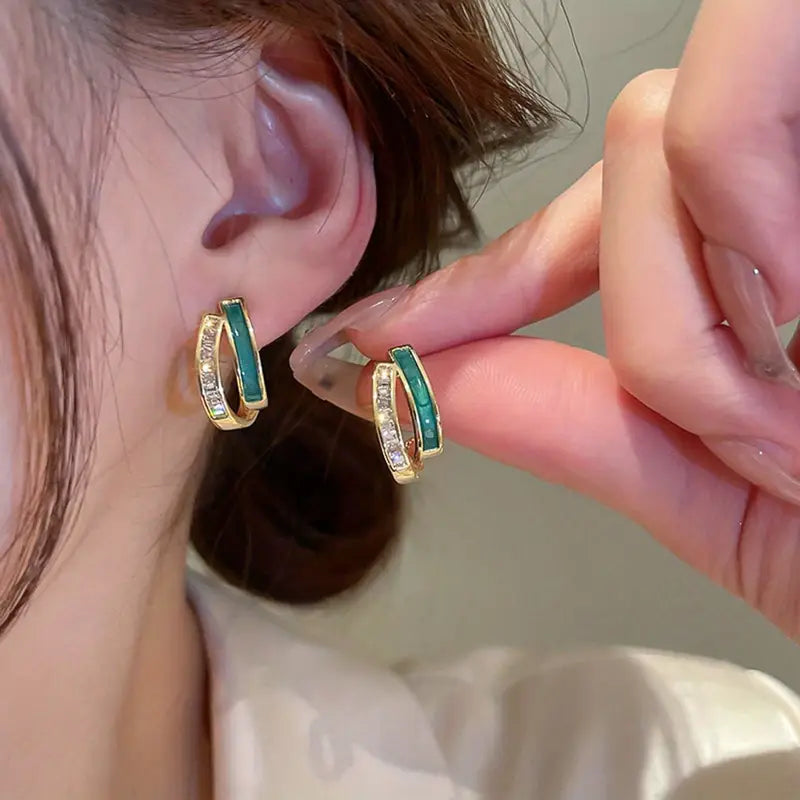 Chloe Feuillage Gemstone Yellow Gold Earrings