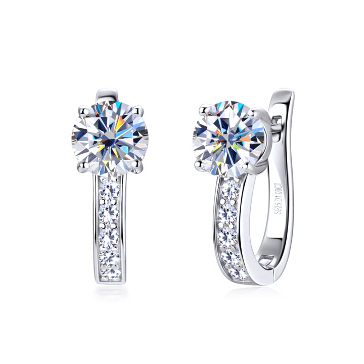 Channel Set Small Hoop Yellow Gold Earrings