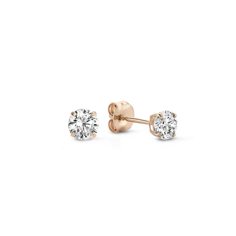Larmes de Lune Stone Stud Yellow Gold Earrings
