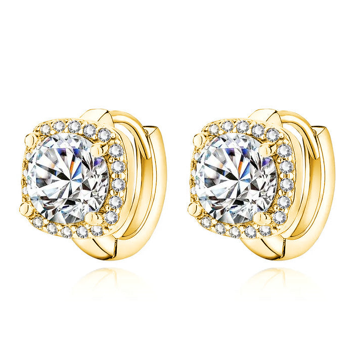 Nadine Square Yellow Gold Earrings