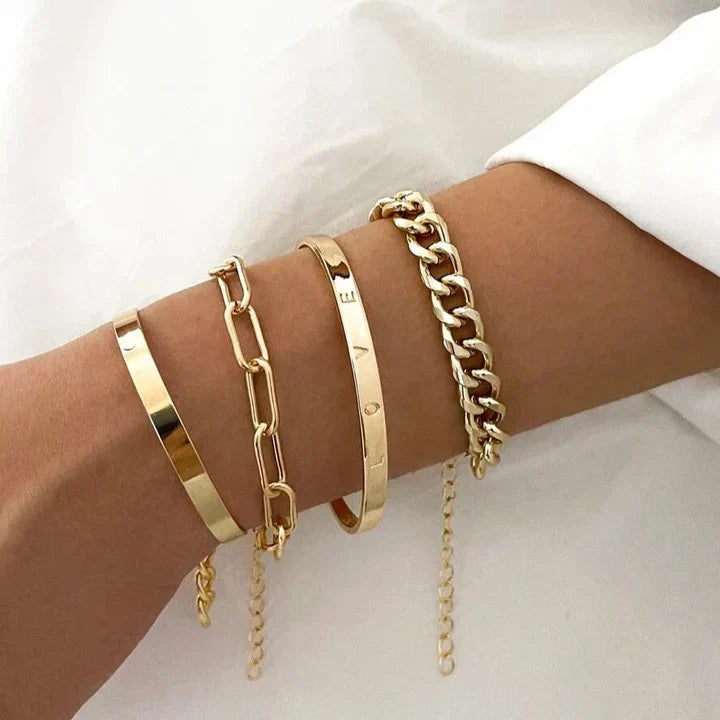 Elan Mercer White Gold Bracelet Set