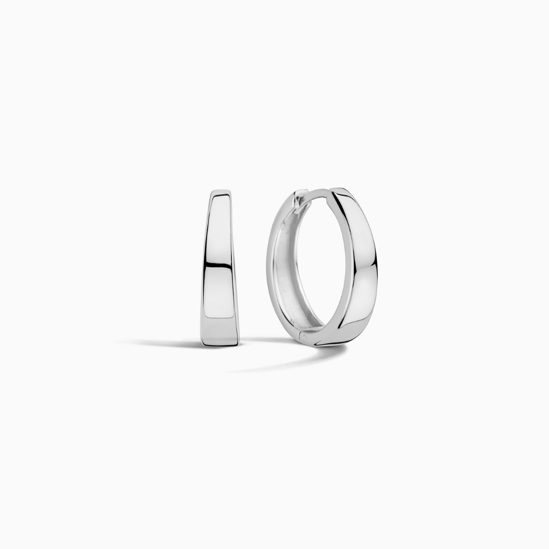 Gia Hoop White Gold Earrings